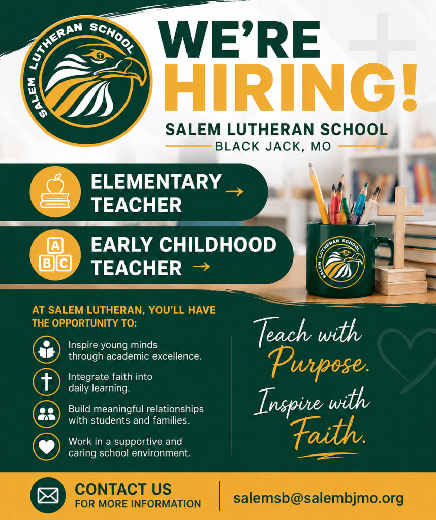 Salem Lutheran School is hiring!